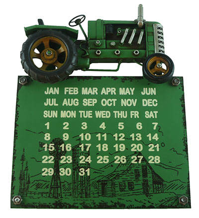 Tractor Metal Wall Hanging Calender - Click Image to Close